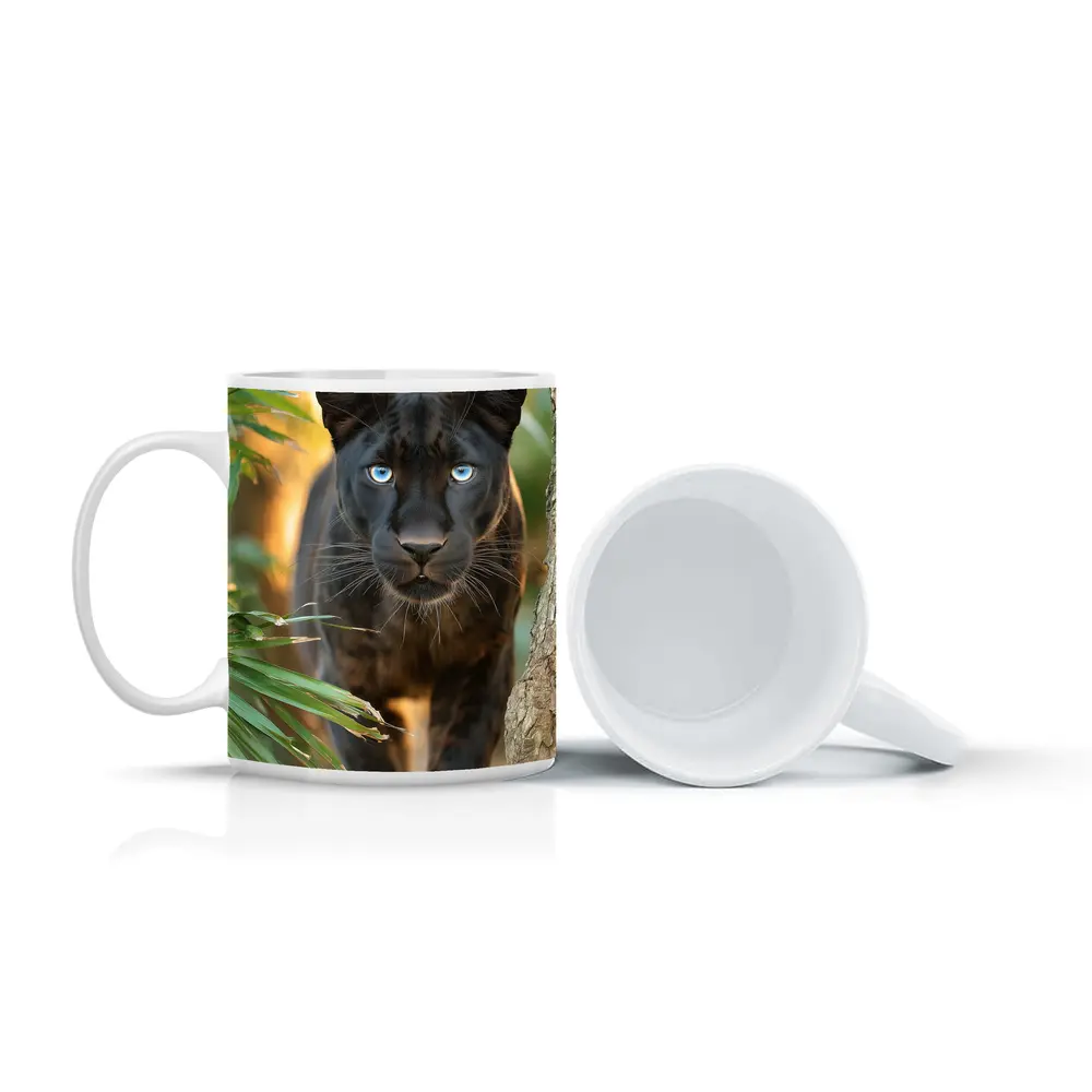 Black Panther Blue Eyes Jungle Forest – Mugs