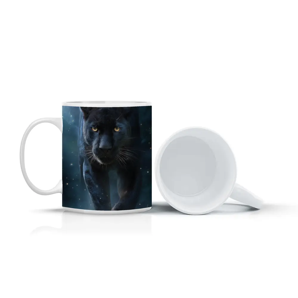 Black Panther Walking Through Mystic Night – Mugs