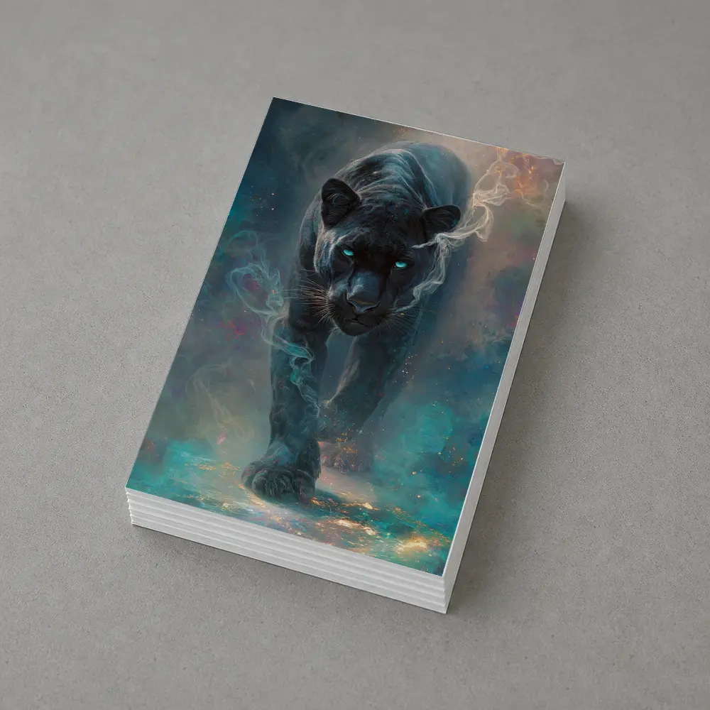 Black Panther Glowing Eyes Cosmic Smoke – Postcards