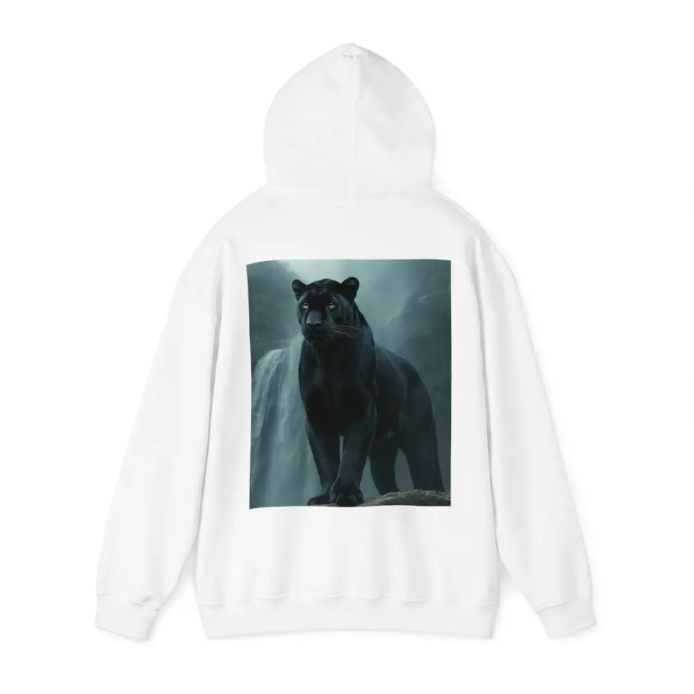 Black Panther Standing Before Misty Waterfall – Hoodies
