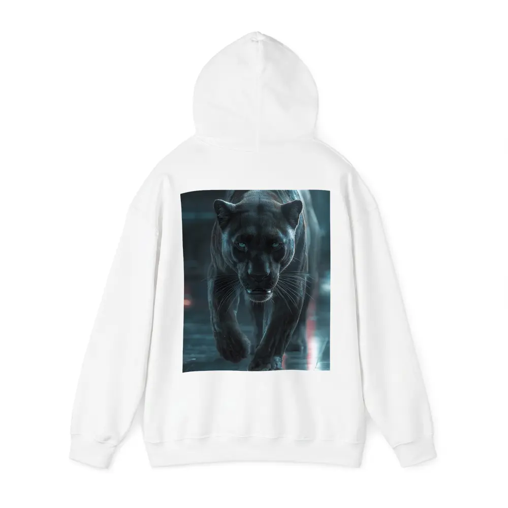 Black Panther Walking Futuristic Neon Environment – Hoodies