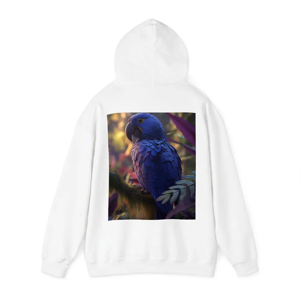 Hyacinth Macaw Perched In Tropical Jungle – Hoodies