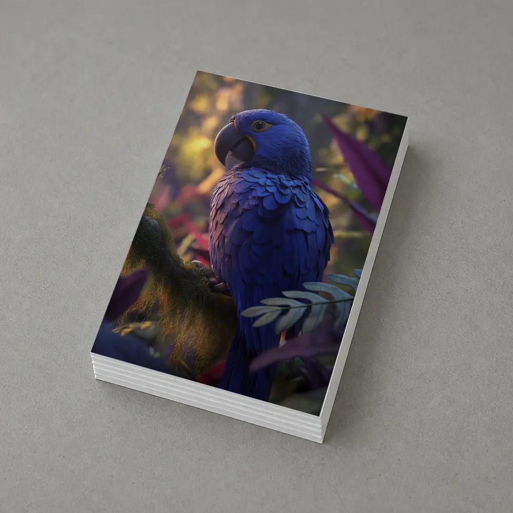 Hyacinth Macaw Perched In Tropical Jungle – Postcards