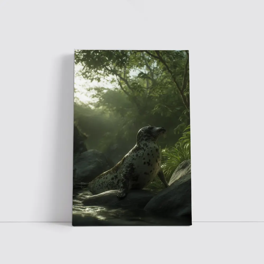 Spotted Seal Resting in Jungle Forest – Wall Art