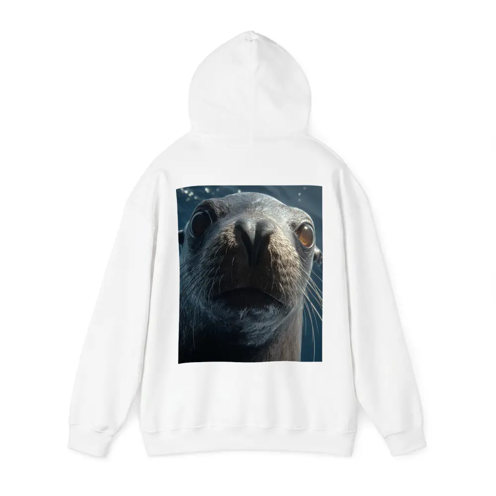 Sea Lion Close Up Underwater Blue Background – Hoodies