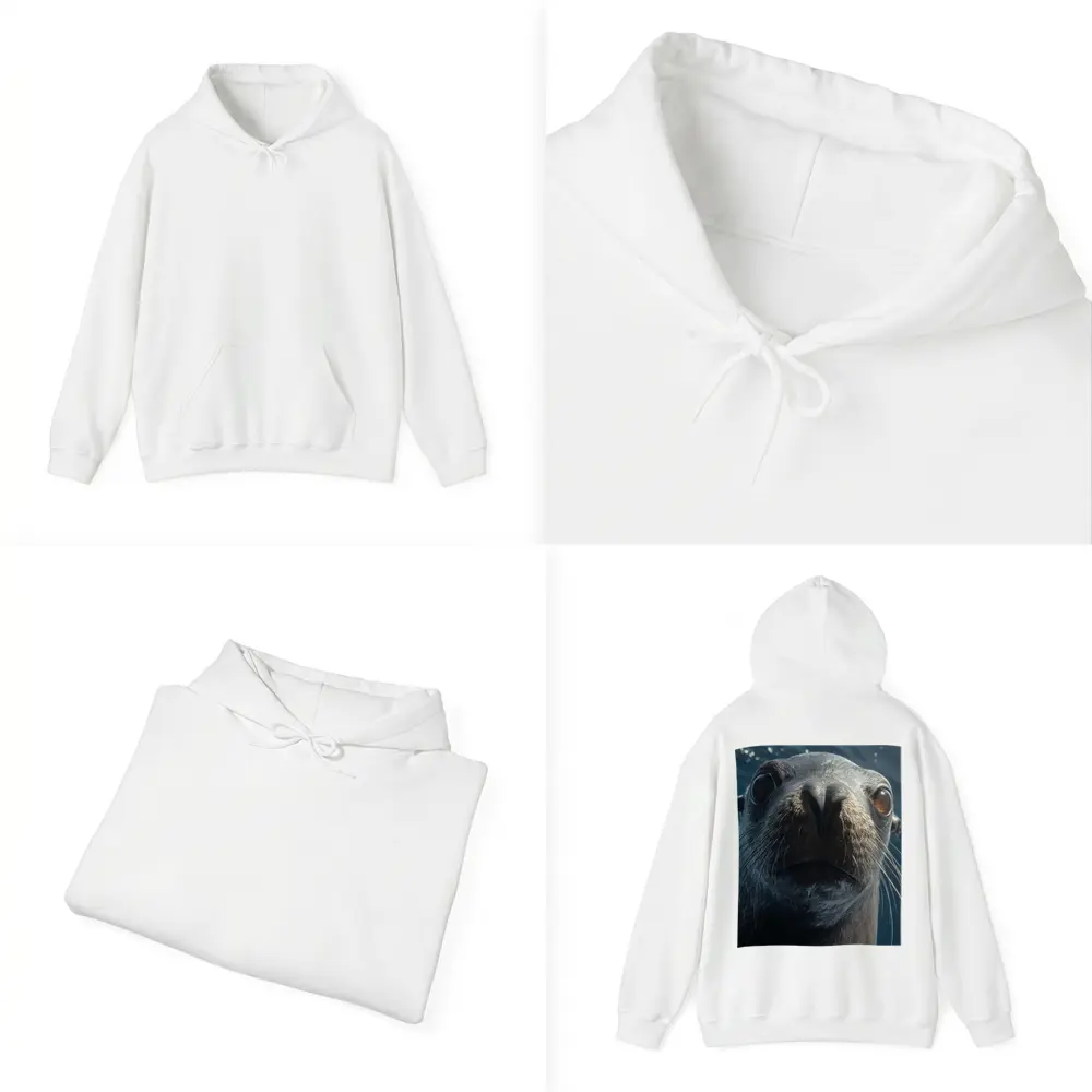 Sea Lion Close Up Underwater Blue Background – Hoodies
