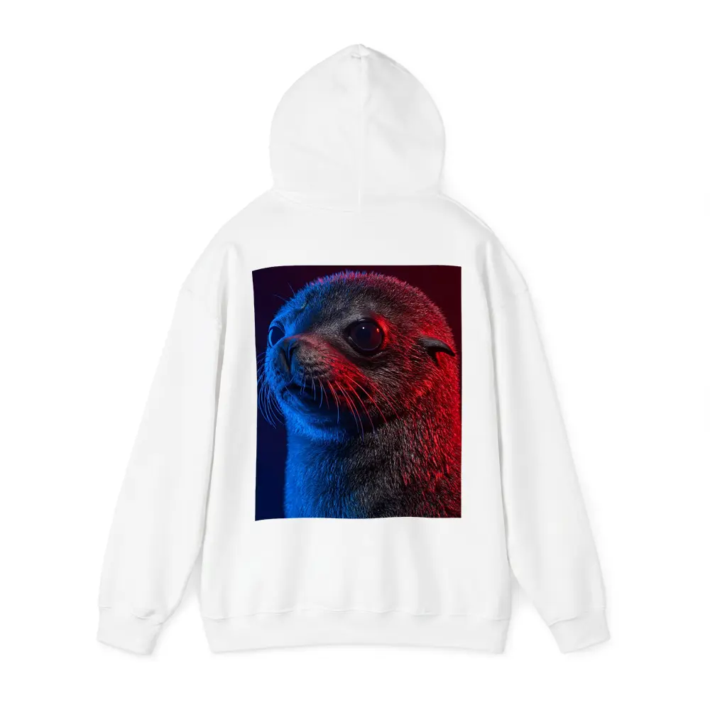 Seal Pup Portrait Blue Red Neon Light – Hoodies