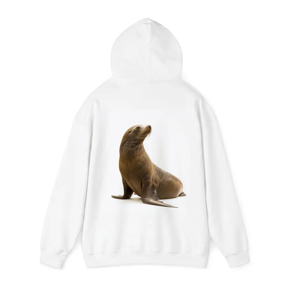 Sea Lion Sitting On White Background – Hoodies