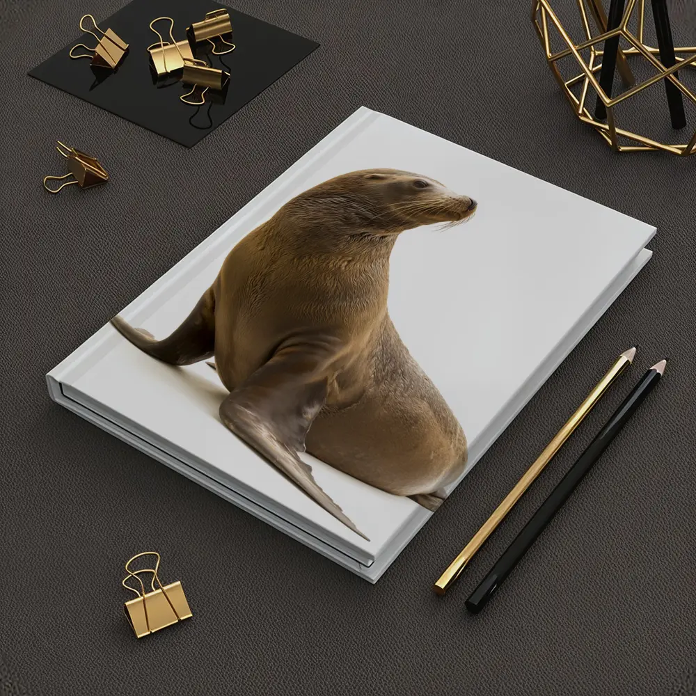 Sea Lion Sitting On White Background – Notebooks