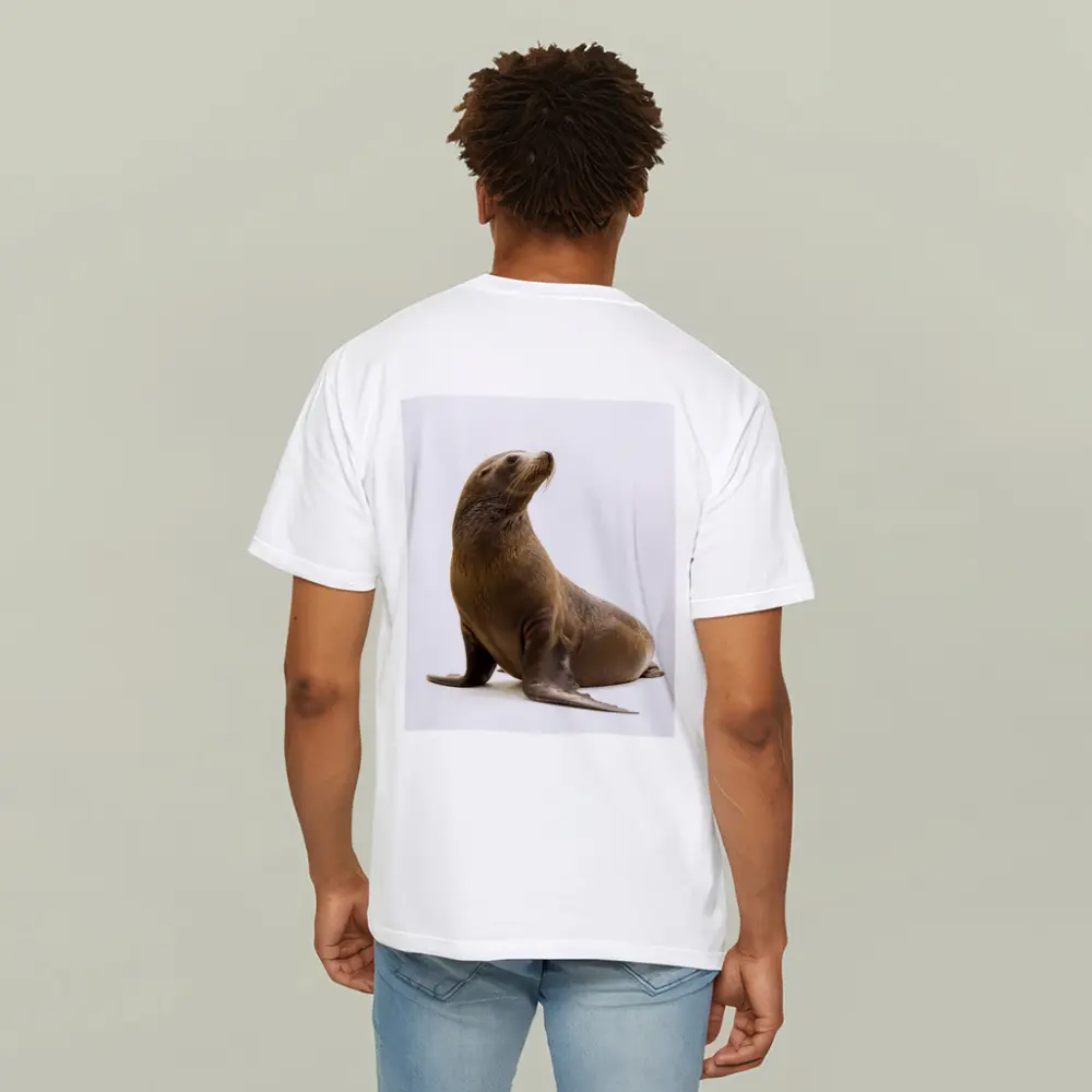 Sea Lion Sitting On White Background – T-Shirts