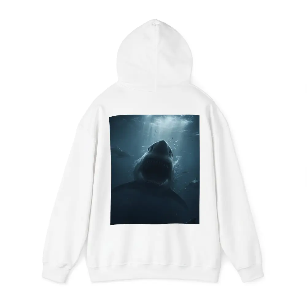 Great White Shark Open Mouth Deep Ocean – Hoodies