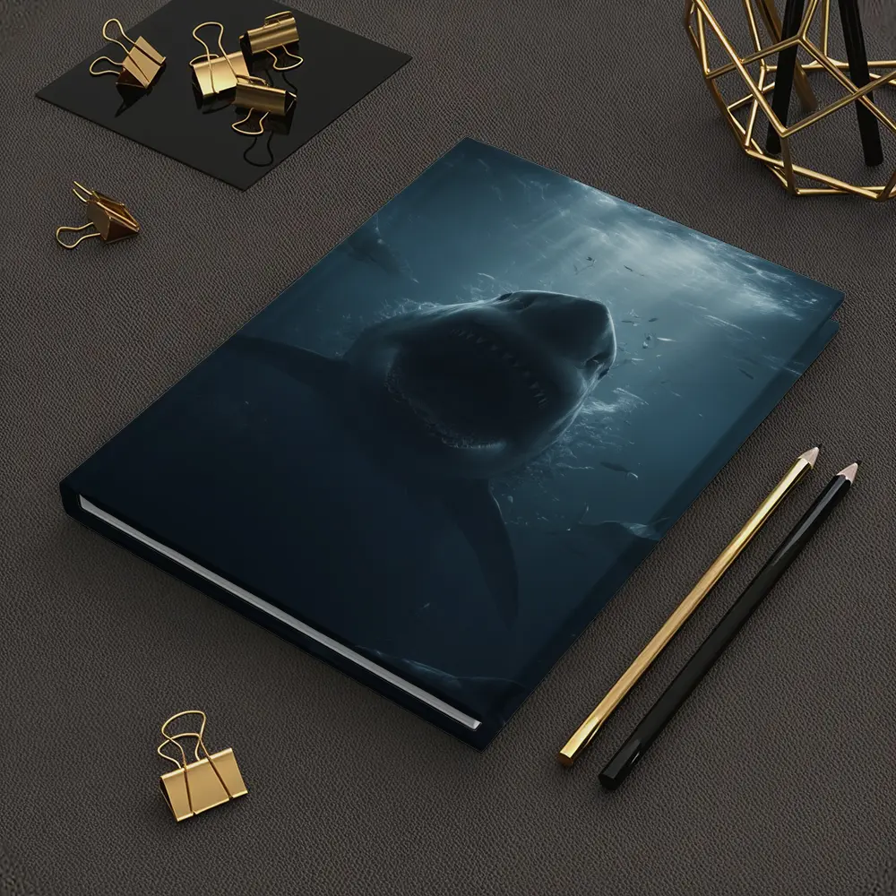 Great White Shark Open Mouth Deep Ocean – Notebooks