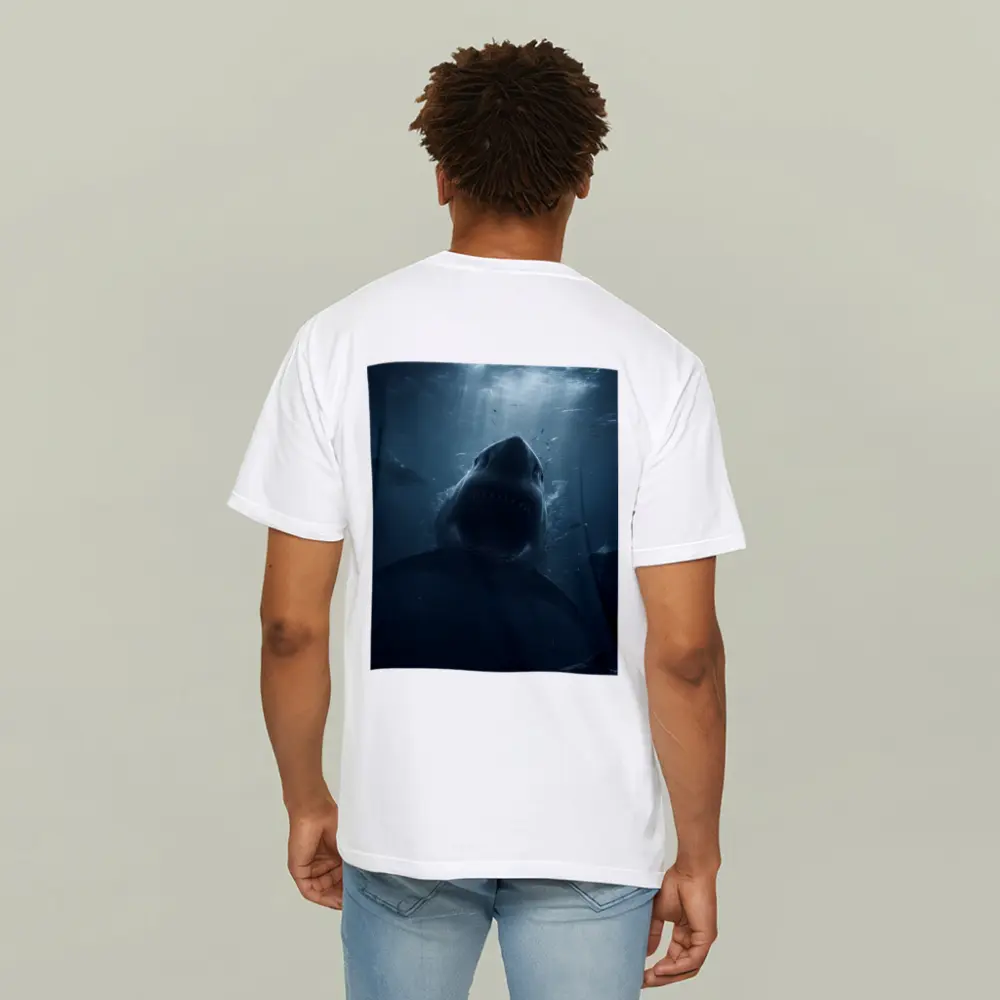 Great White Shark Open Mouth Deep Ocean – T-Shirts