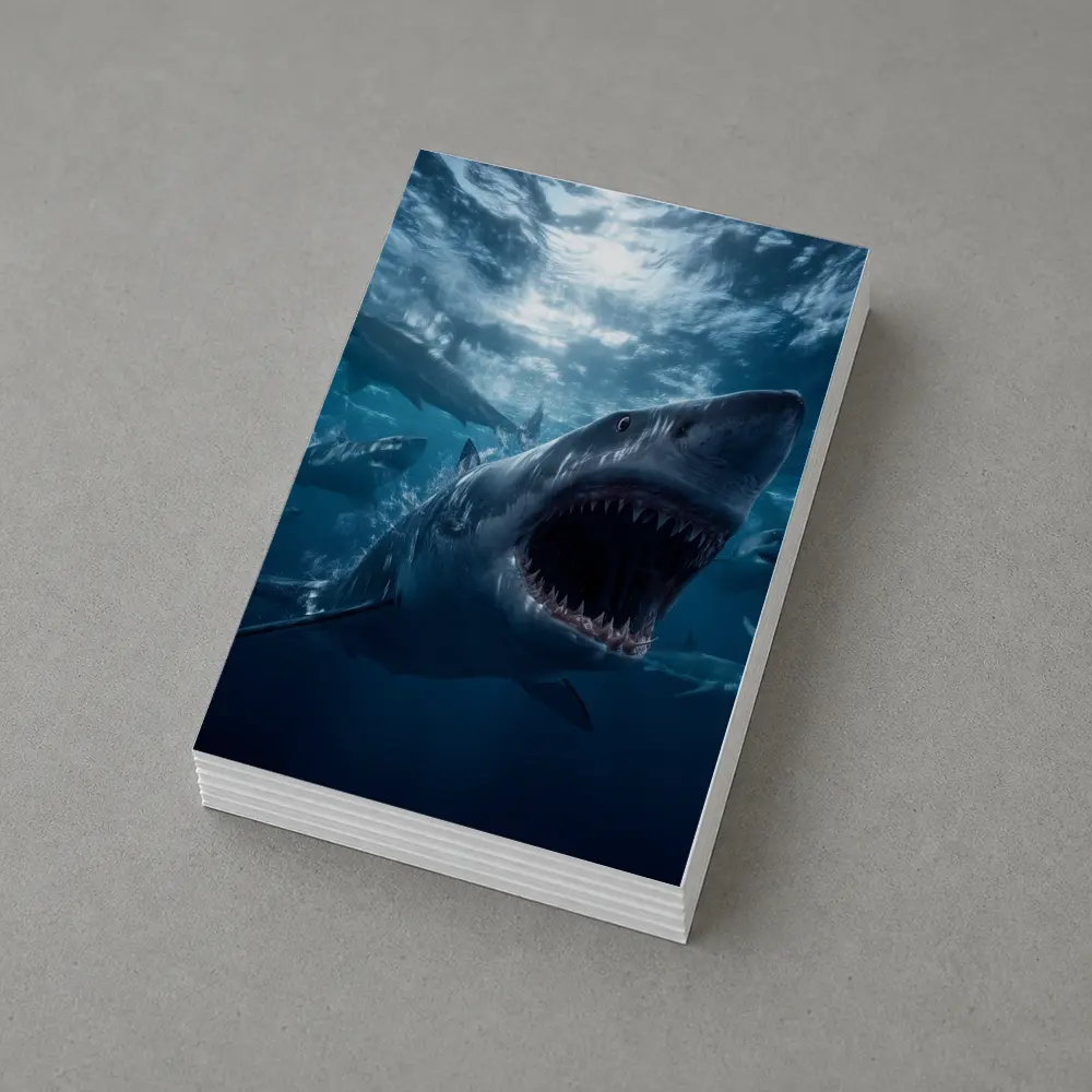 Great White Shark Open Jaws Deep Ocean – Postcards
