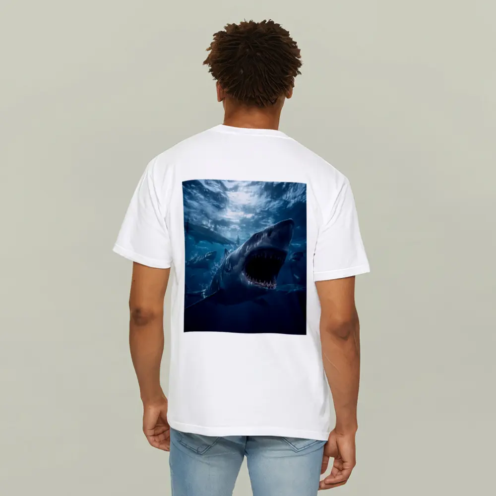 Great White Shark Open Jaws Deep Ocean – T-Shirts