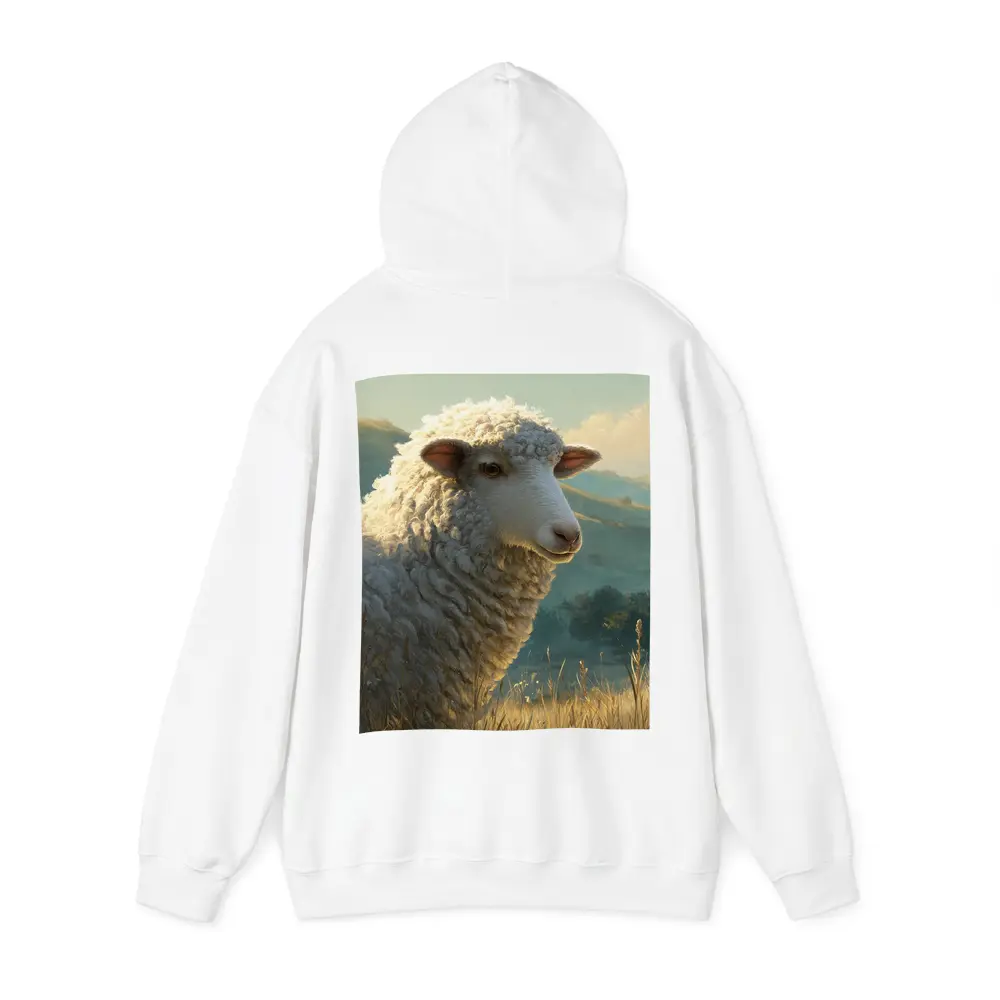 Woolly Sheep Portrait Golden Meadow Hills – Hoodies