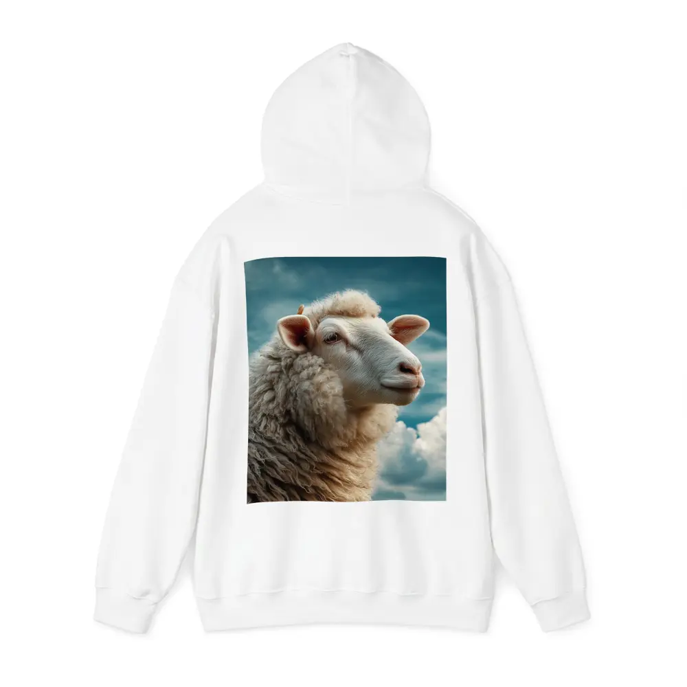 Wool Sheep Portrait Against Cloudy Blue Sky – Hoodies