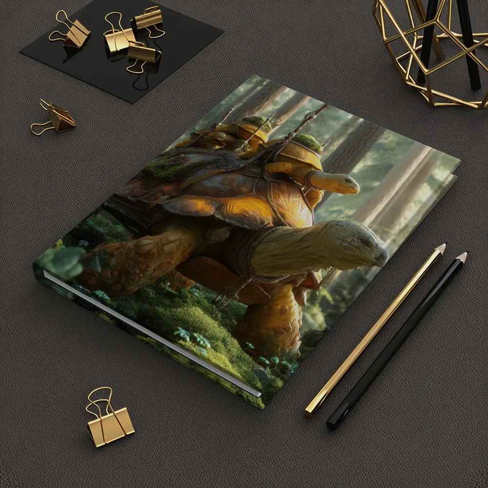 Fantasy Tortoise Warriors Riding Forest Path – Notebooks