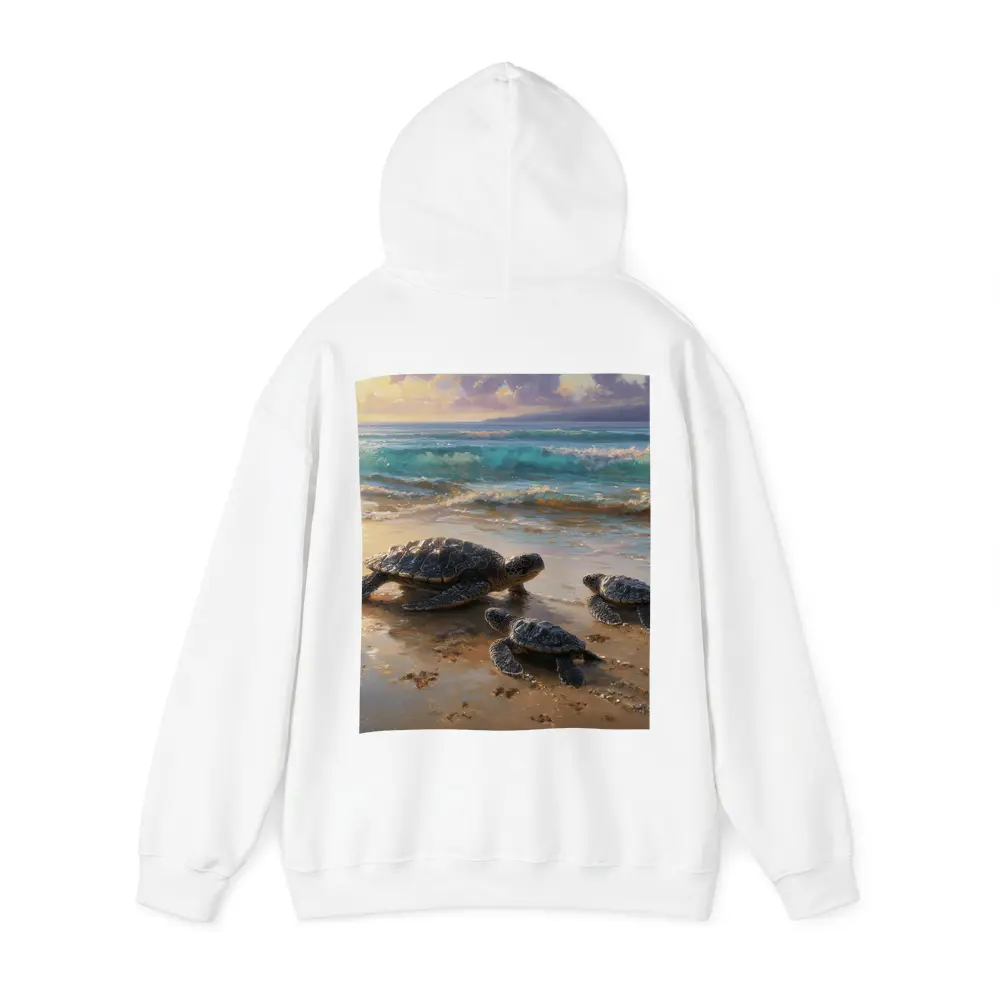 Sea Turtles Walking on Sunny Beach Shore – Hoodies
