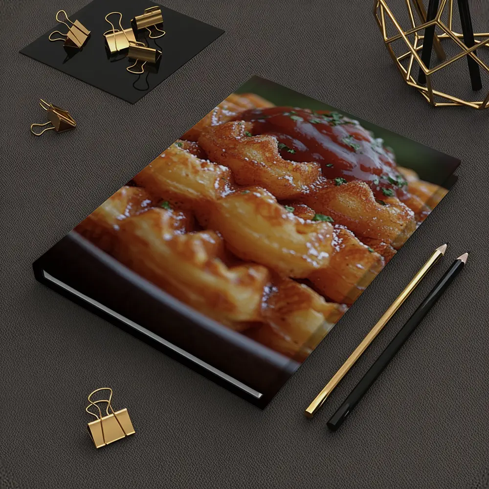 Stacked Waffles With Tomato Sauce Plate – Notebooks