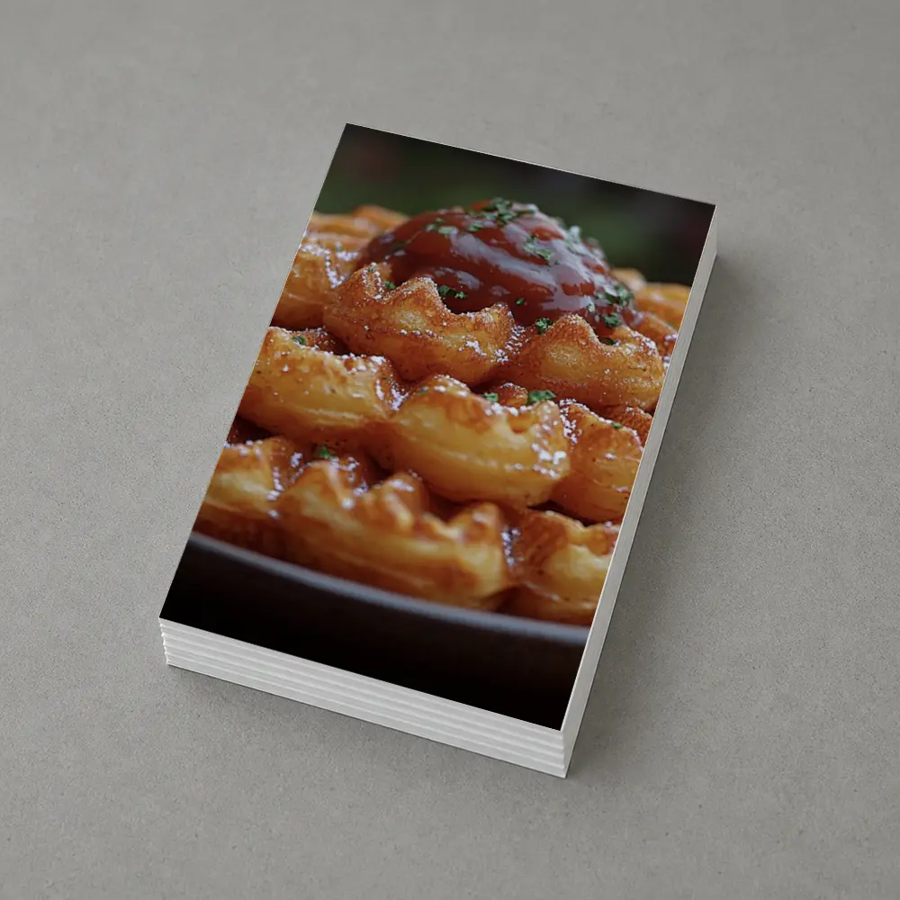 Stacked Waffles With Tomato Sauce Plate – Postcards