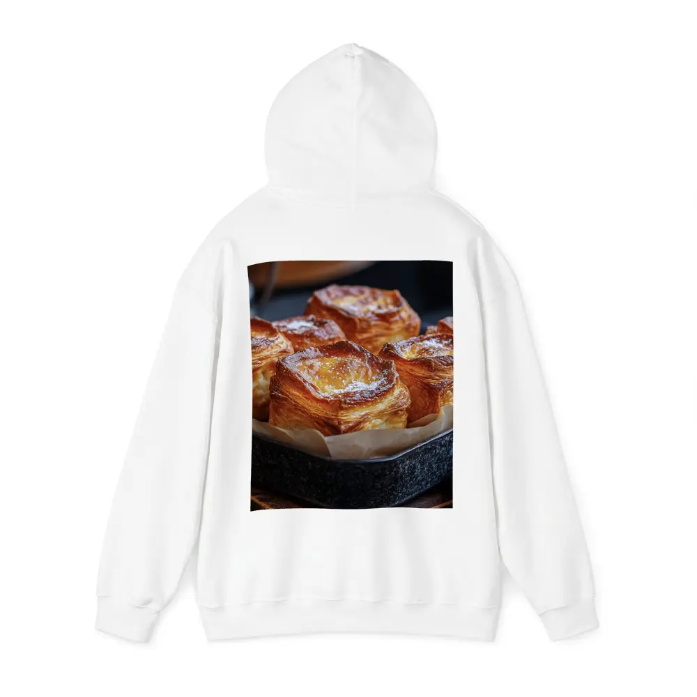 Golden Flaky Pastries In Dark Baking Pan – Hoodies