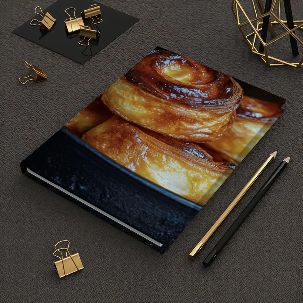 Golden Glazed Pastry Rolls Cast Iron Pan – Notebooks
