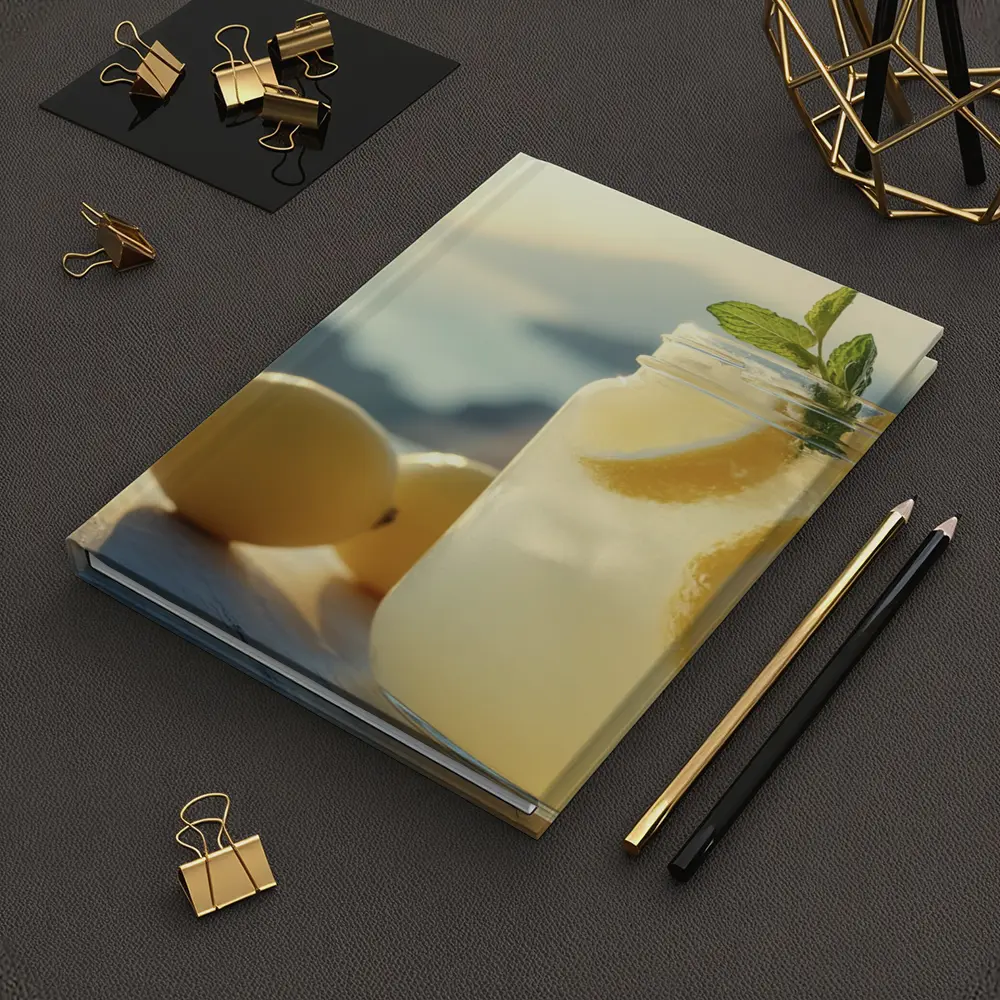 Lemonade Mason Jar Sunny Coastal Setting – Notebooks