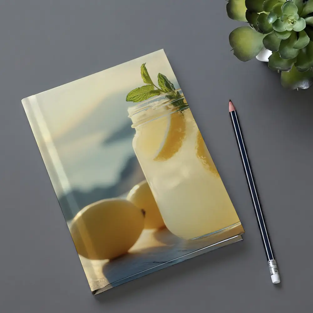 Lemonade Mason Jar Sunny Coastal Setting – Notebooks