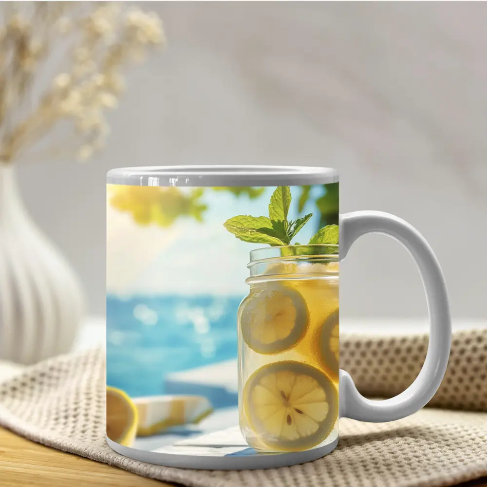 Lemonade Mason Jar Mint Summer Beach – Mugs