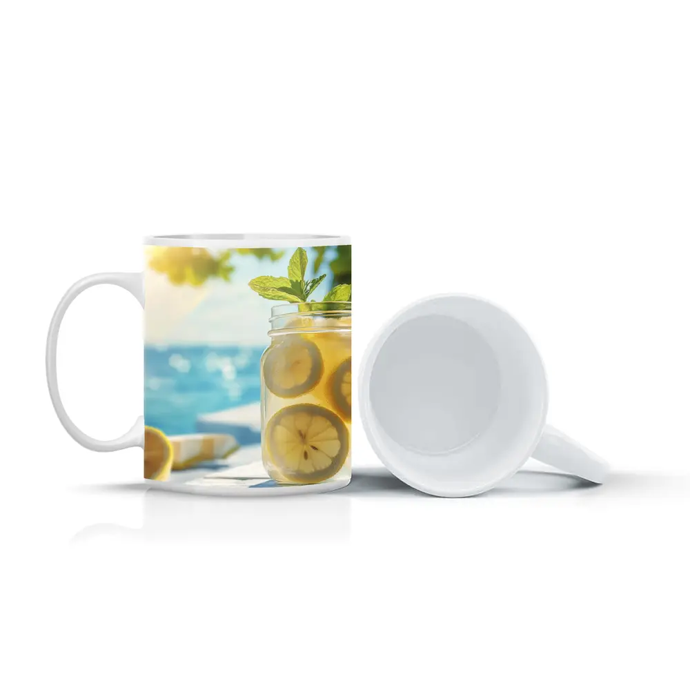 Lemonade Mason Jar Mint Summer Beach – Mugs