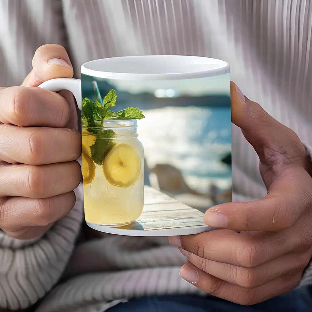 Lemonade Mason Jar Mint Ocean View – Mugs