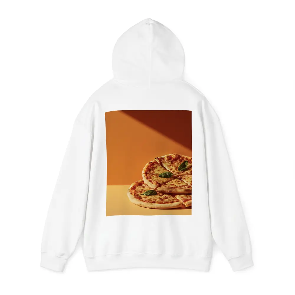 Margherita Pizza Two Slices Orange Background – Hoodies