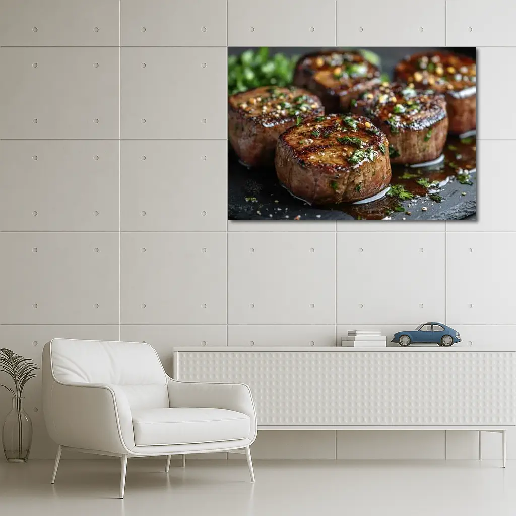 Grilled Filet Mignon Steaks With Herb Garnish – Wall Art