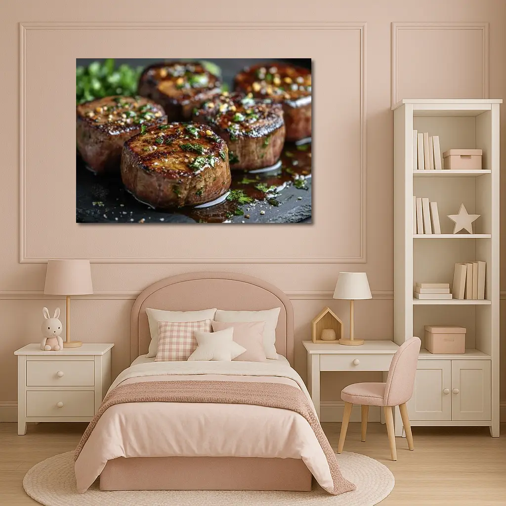 Grilled Filet Mignon Steaks With Herb Garnish – Wall Art