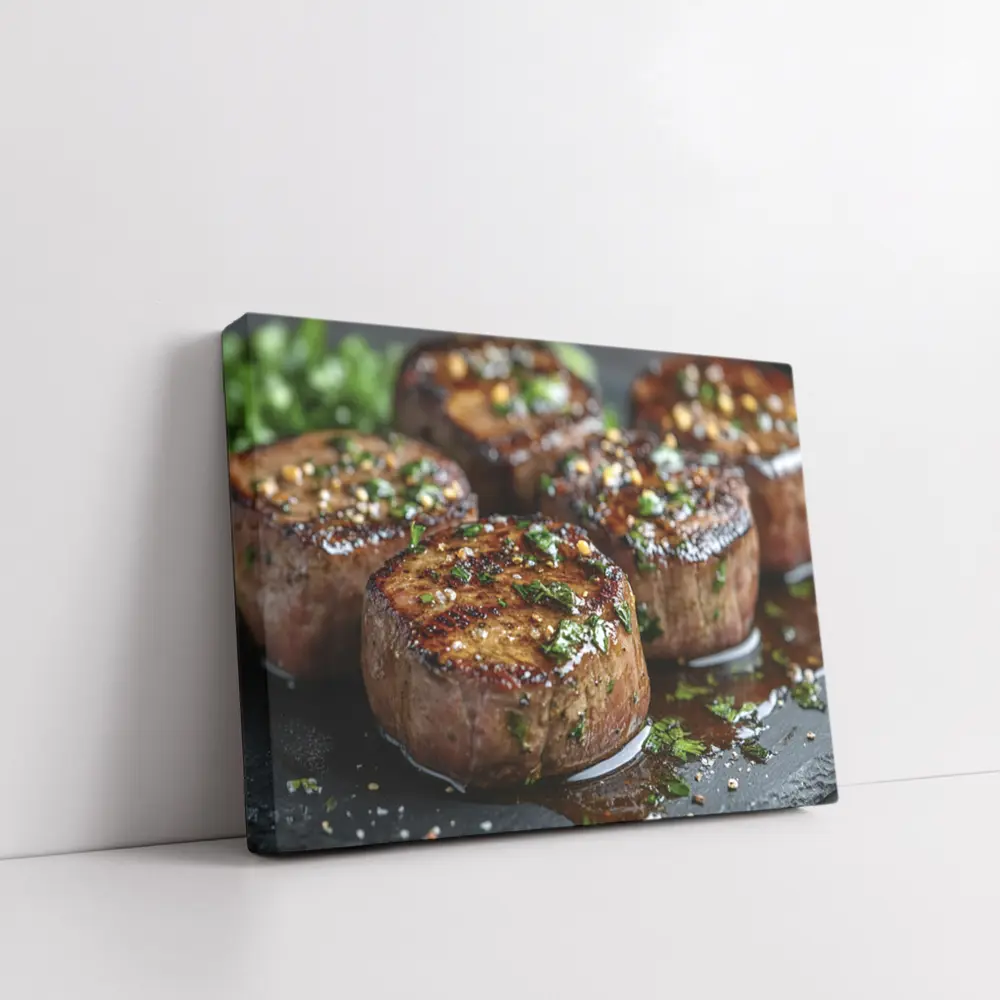 Grilled Filet Mignon Steaks With Herb Garnish – Wall Art