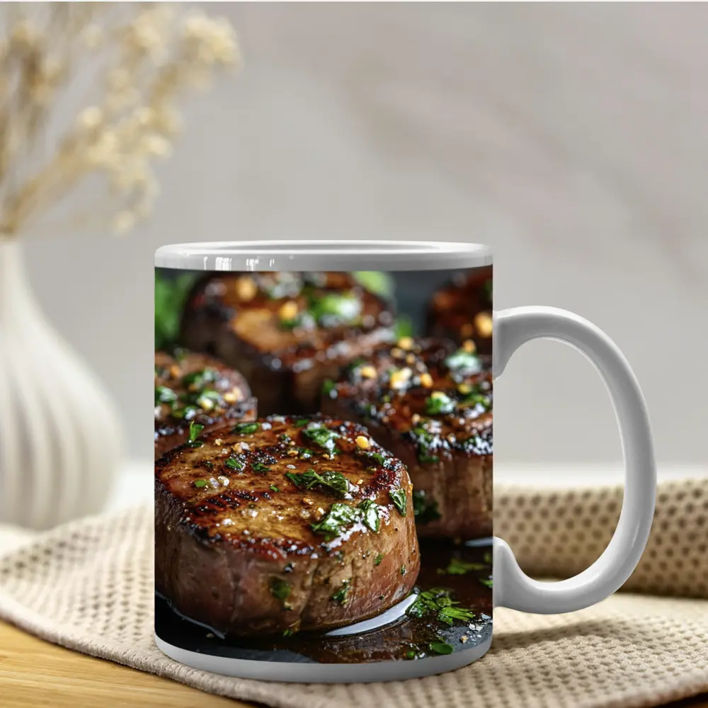 Grilled Filet Mignon Steaks With Herb Garnish – Mugs