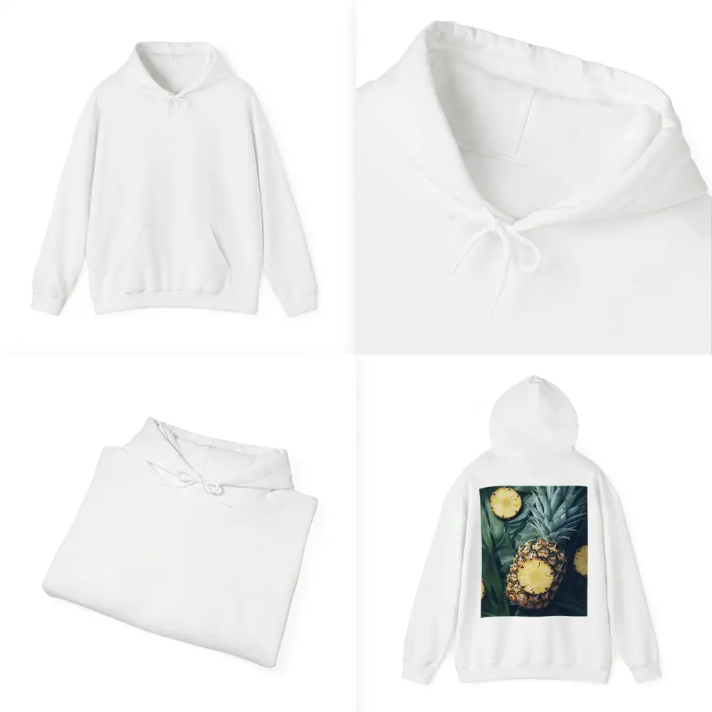 Pineapple Slices On Tropical Palm Leaves – Hoodies