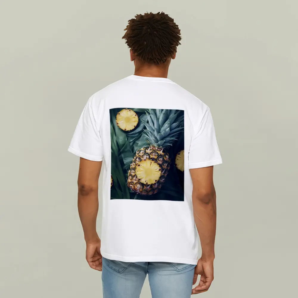 Pineapple Slices On Tropical Palm Leaves – T-Shirts