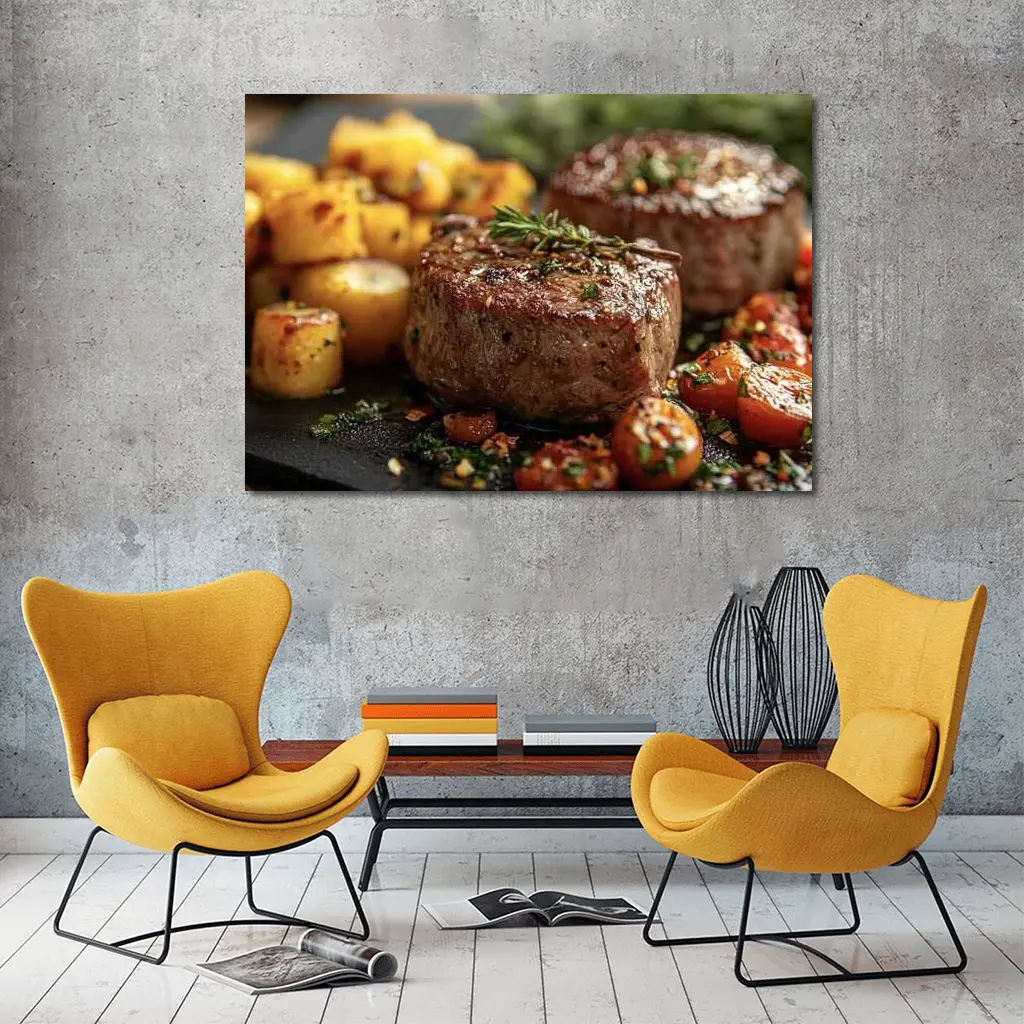 Seared Beef Filet Roasted Potatoes Cherry Tomatoes – Wall Art