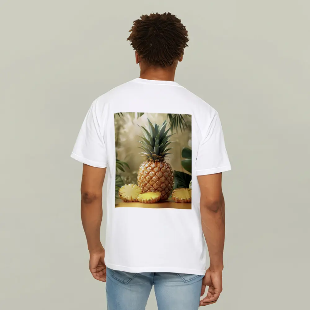 Fresh Pineapple Slices Tropical Green Leaves – T-Shirts