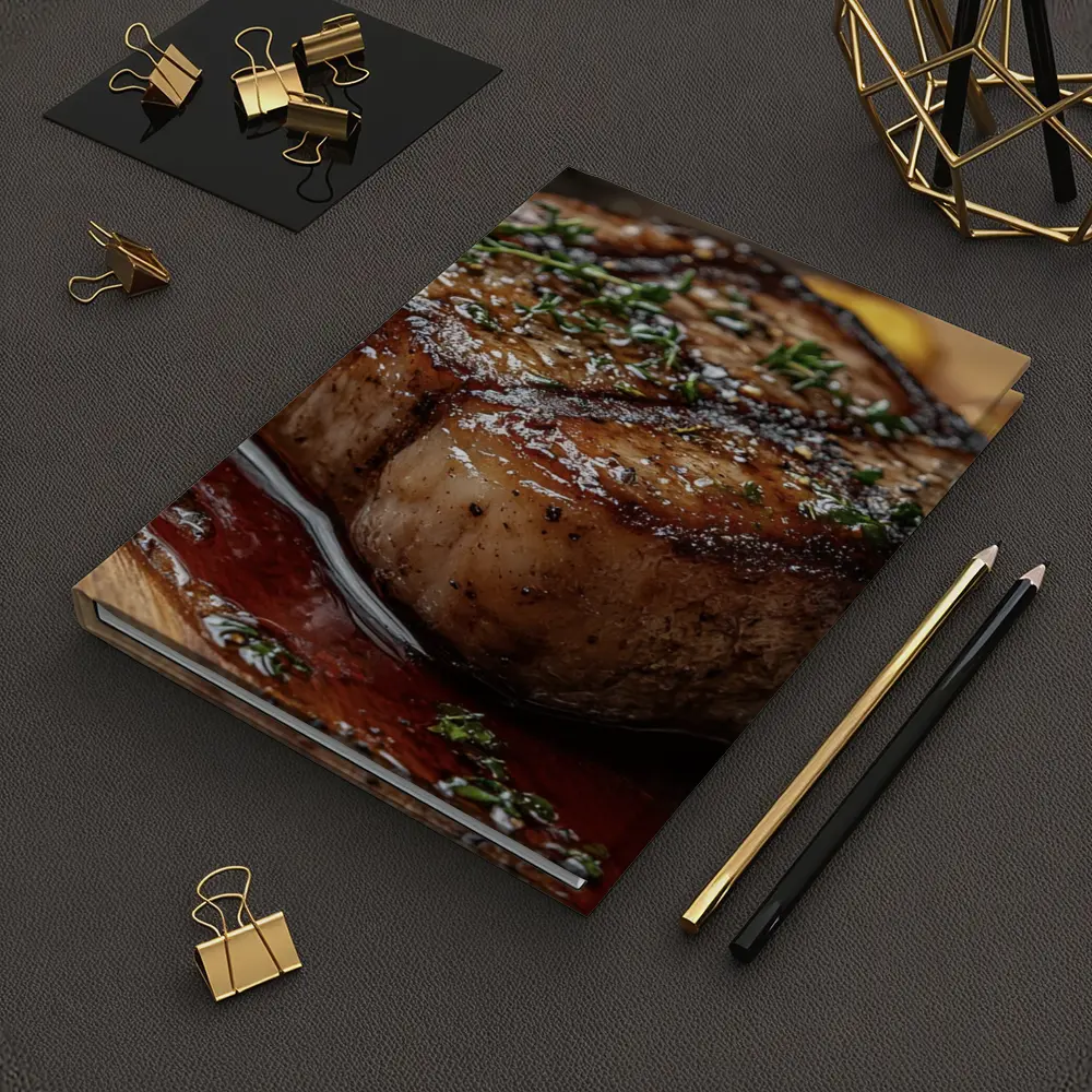 Seared Pork Chop With Roasted Potatoes Wooden Board – Notebooks