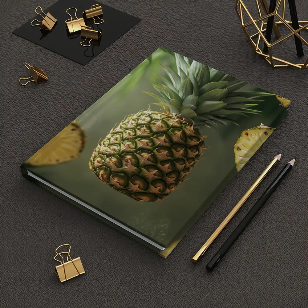 Floating Pineapple Slices Tropical Palm Leaves – Notebooks