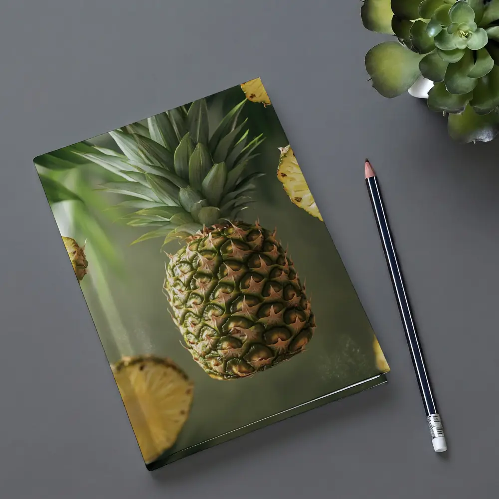 Floating Pineapple Slices Tropical Palm Leaves – Notebooks