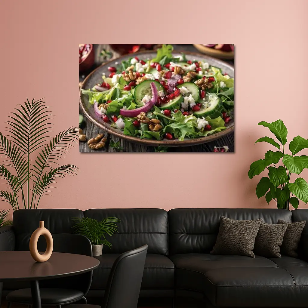 Pomegranate Walnut Feta Green Salad Bowl – Wall Art