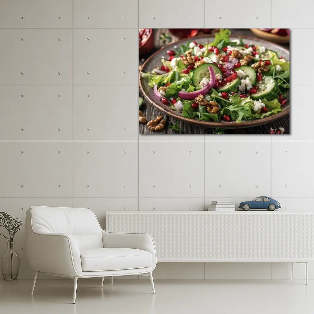 Pomegranate Walnut Feta Green Salad Bowl – Wall Art