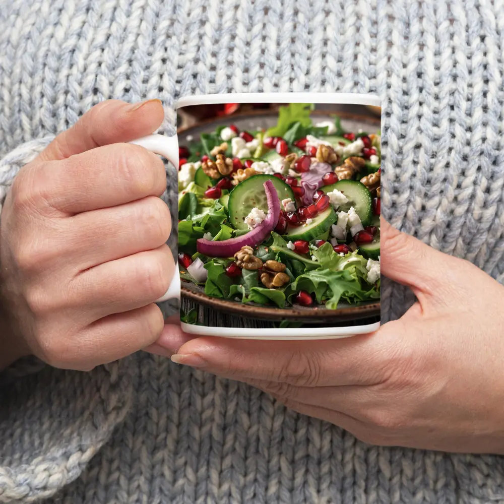 Pomegranate Walnut Feta Green Salad Bowl – Mugs