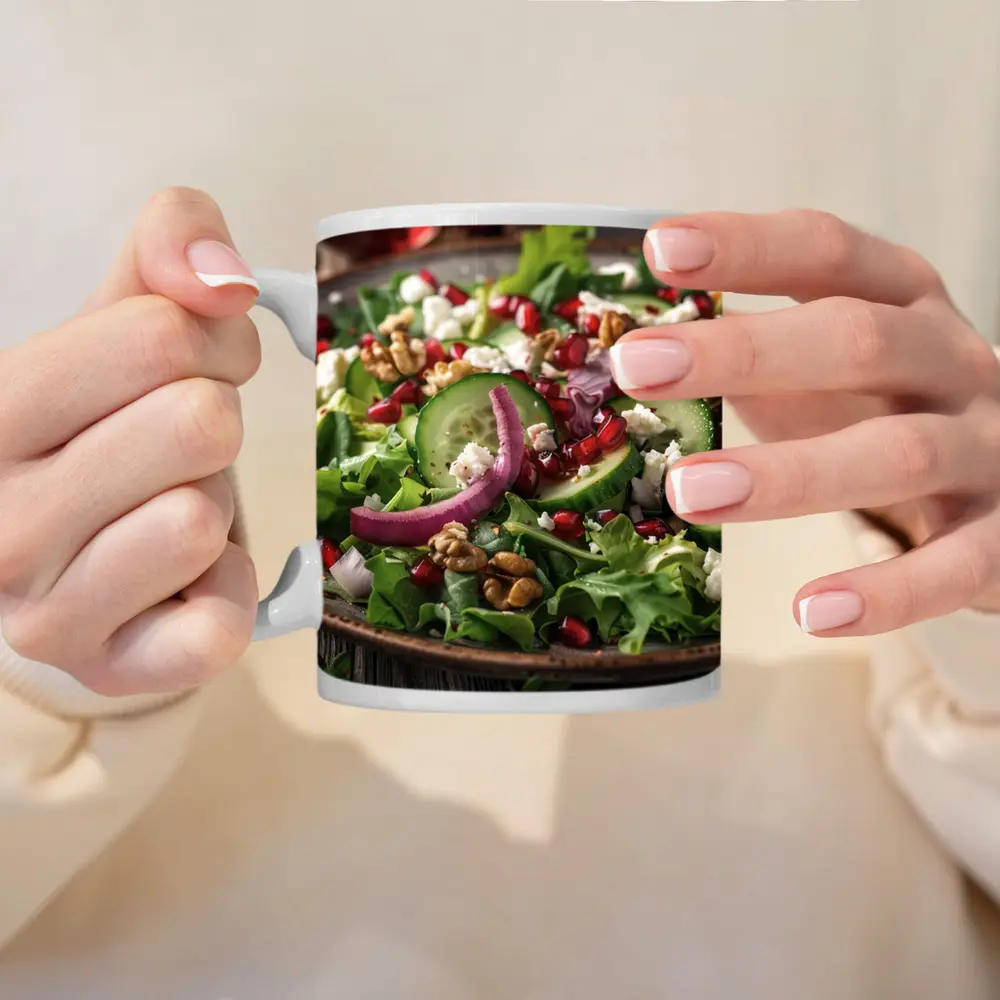 Pomegranate Walnut Feta Green Salad Bowl – Mugs
