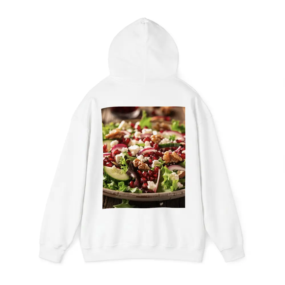 Pomegranate Feta Walnut Salad Wooden Table – Hoodies