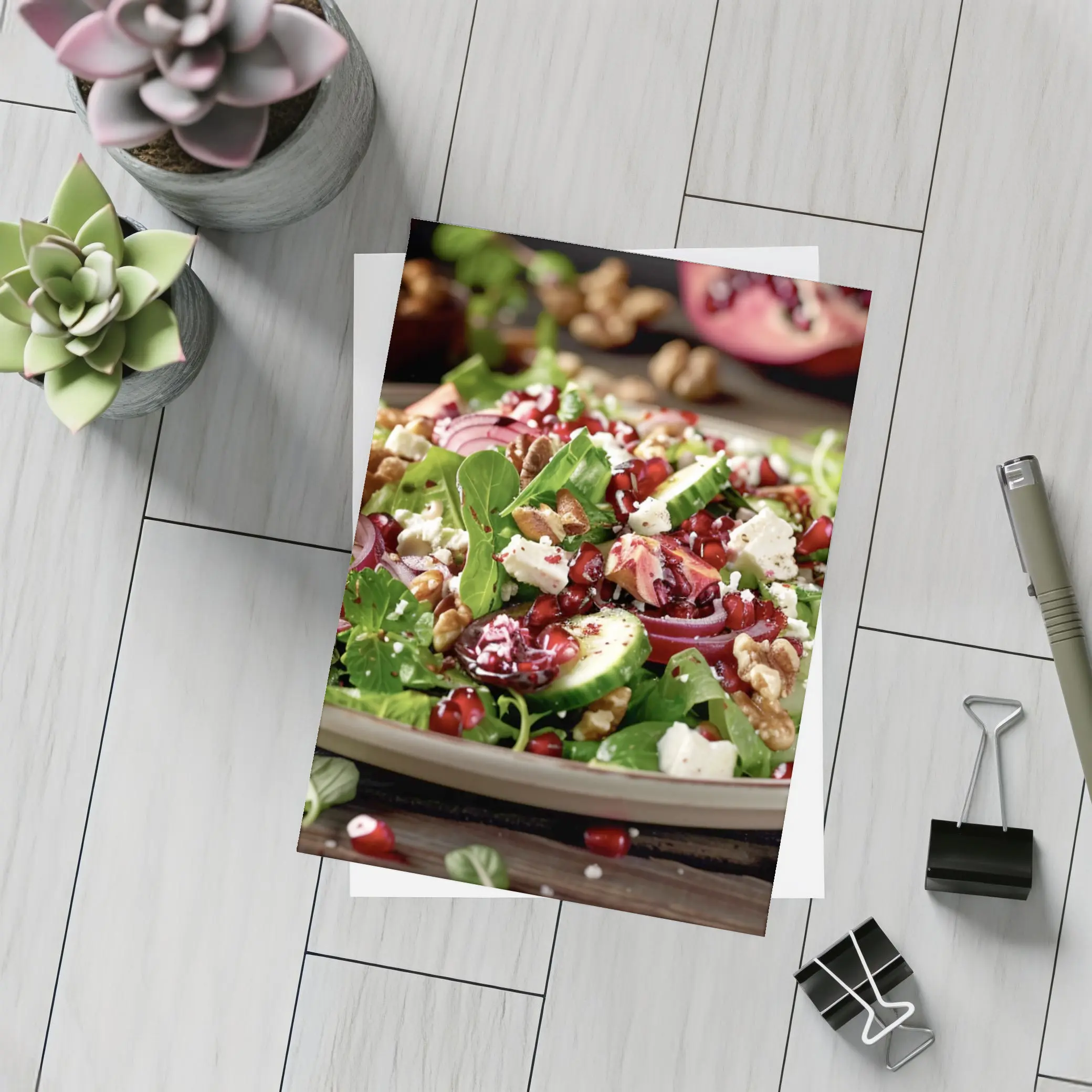 Pomegranate Walnut Feta Green Salad Plate – Postcards
